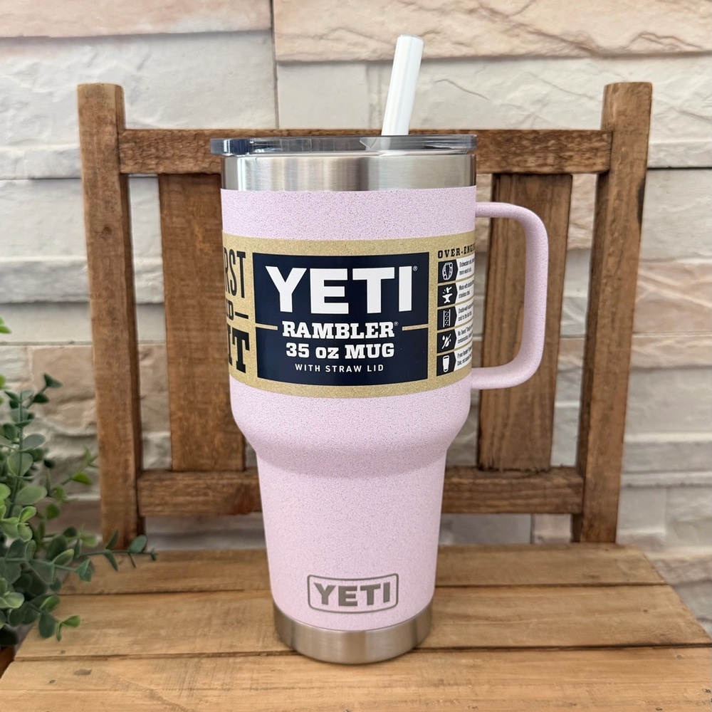 🆕 Yeti Rambler 35oz Mug with Straw Lid & Handle!